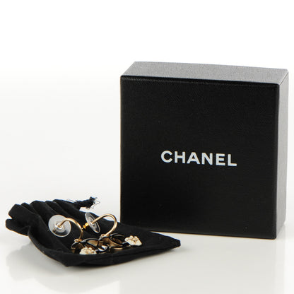 Chanel Enamel CC Camellia Earrings Gold 5 of 5
