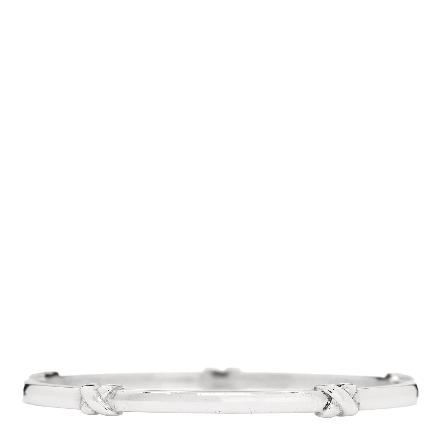 Tiffany Sterling Silver Signature X Bangle Bracelet 3 of 4