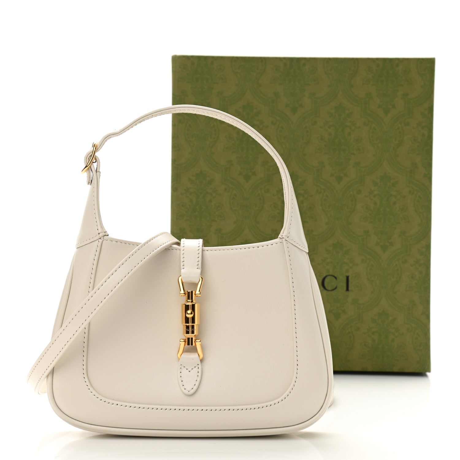 Gucci Boarded Dyana Lux Calfskin Mini Jackie 1961 Hobo Mystic White 11 of 11