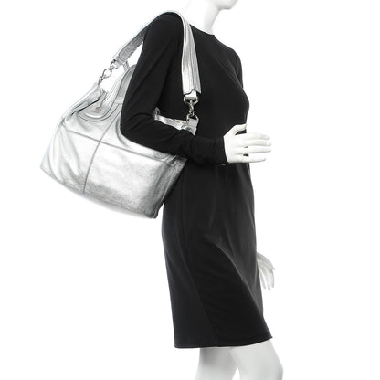 Givenchy Metallic Calfskin Medium Nightingale Silver 2 of 8