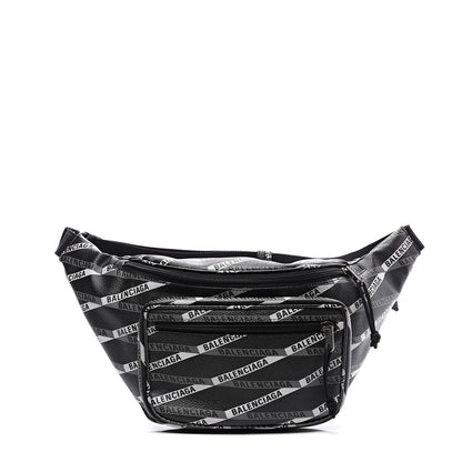 Balenciaga Coated Canvas Losange Monogram Explorer Belt Bag Black Grey 1 of 10