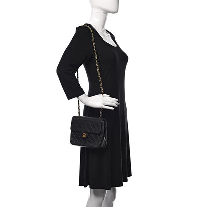 Chanel Lambskin Quilted Mini Square Flap Bag Black 2 of 14