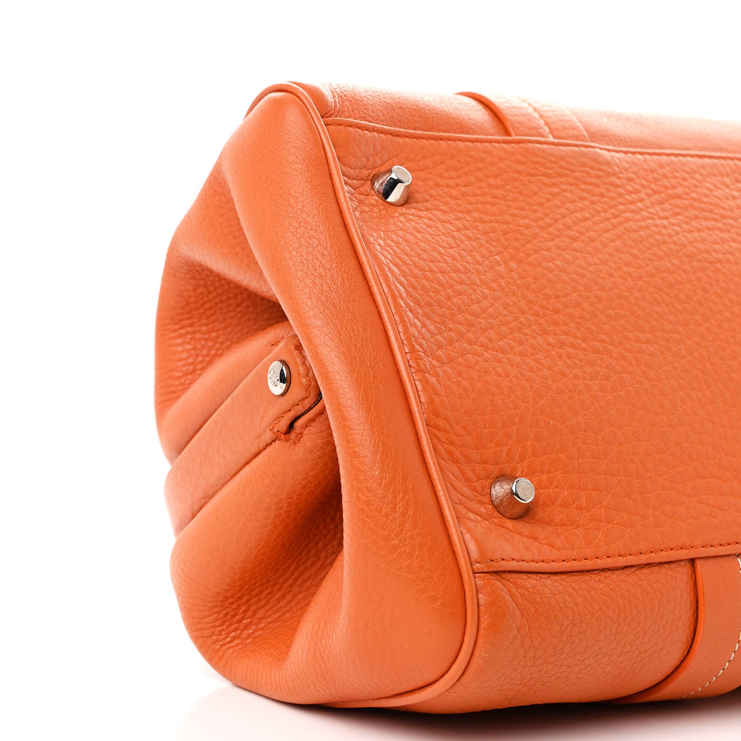 Christian Dior Grained Calfskin Frame Satchel Orange 9 of 11