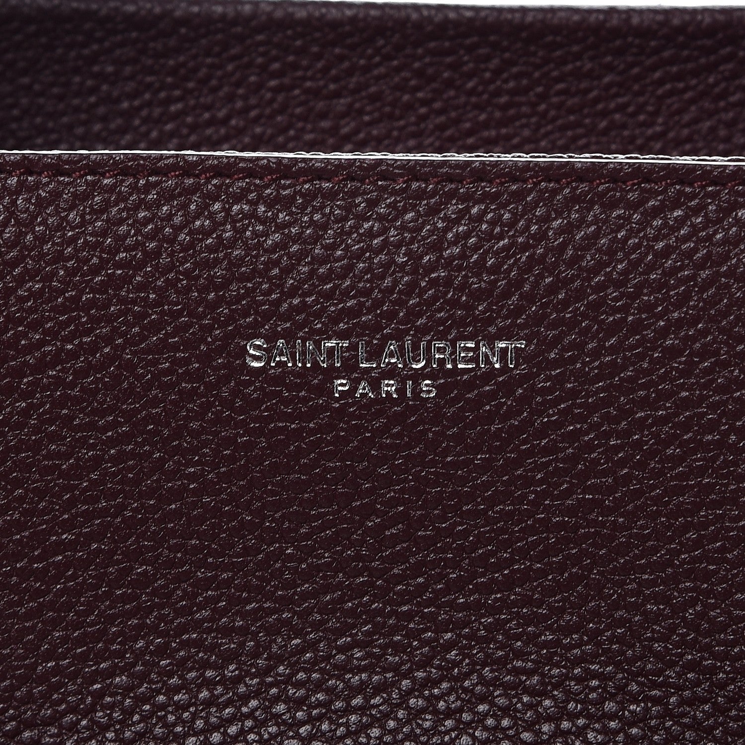 Saint Laurent Grained Calfskin Small Cabas Rive Gauche Amaranto 13 of 15