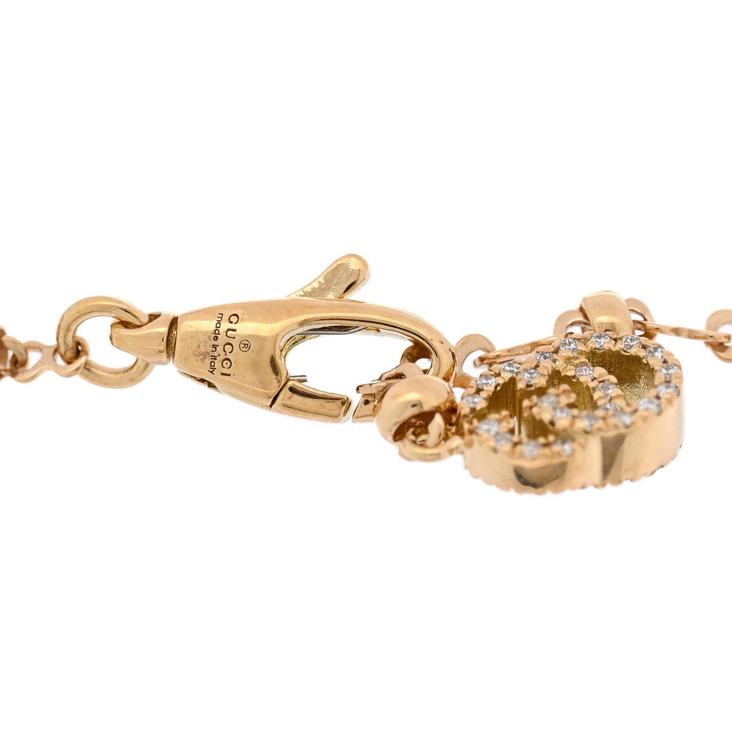 Gucci 18K Yellow Gold Diamond Flora Station Bracelet 3 of 3