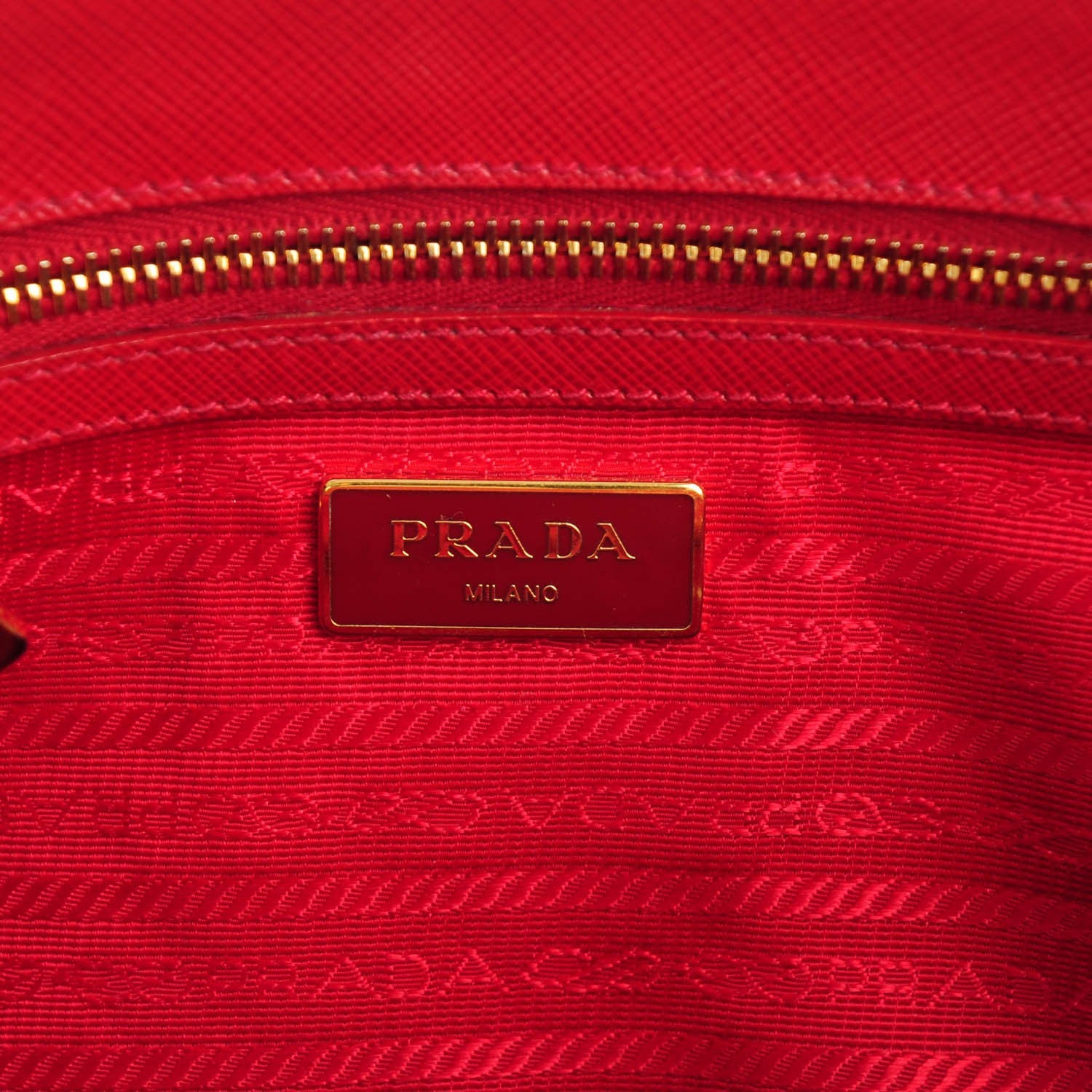Prada Saffiano Small Galleria Double Zip Tote Fuoco 6 of 8