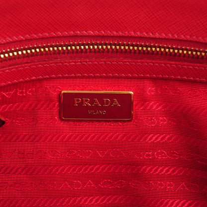 Prada Saffiano Small Galleria Double Zip Tote Fuoco 6 of 8
