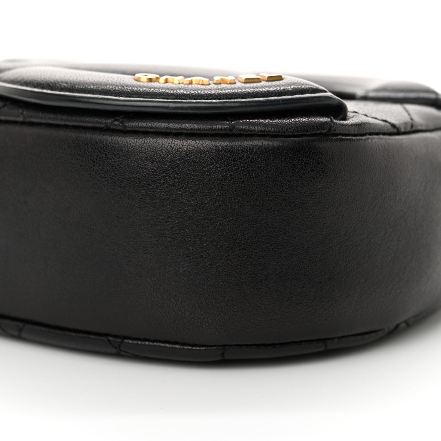 Lambskin Quilted Coco Midnight Camera Case Black