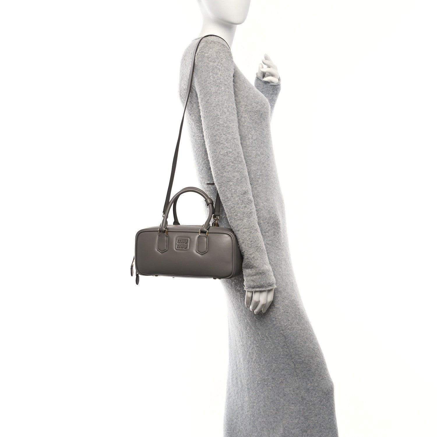 Miu Miu Nappa Large Arcadie Top Handle Bag Argilla 2 of 9