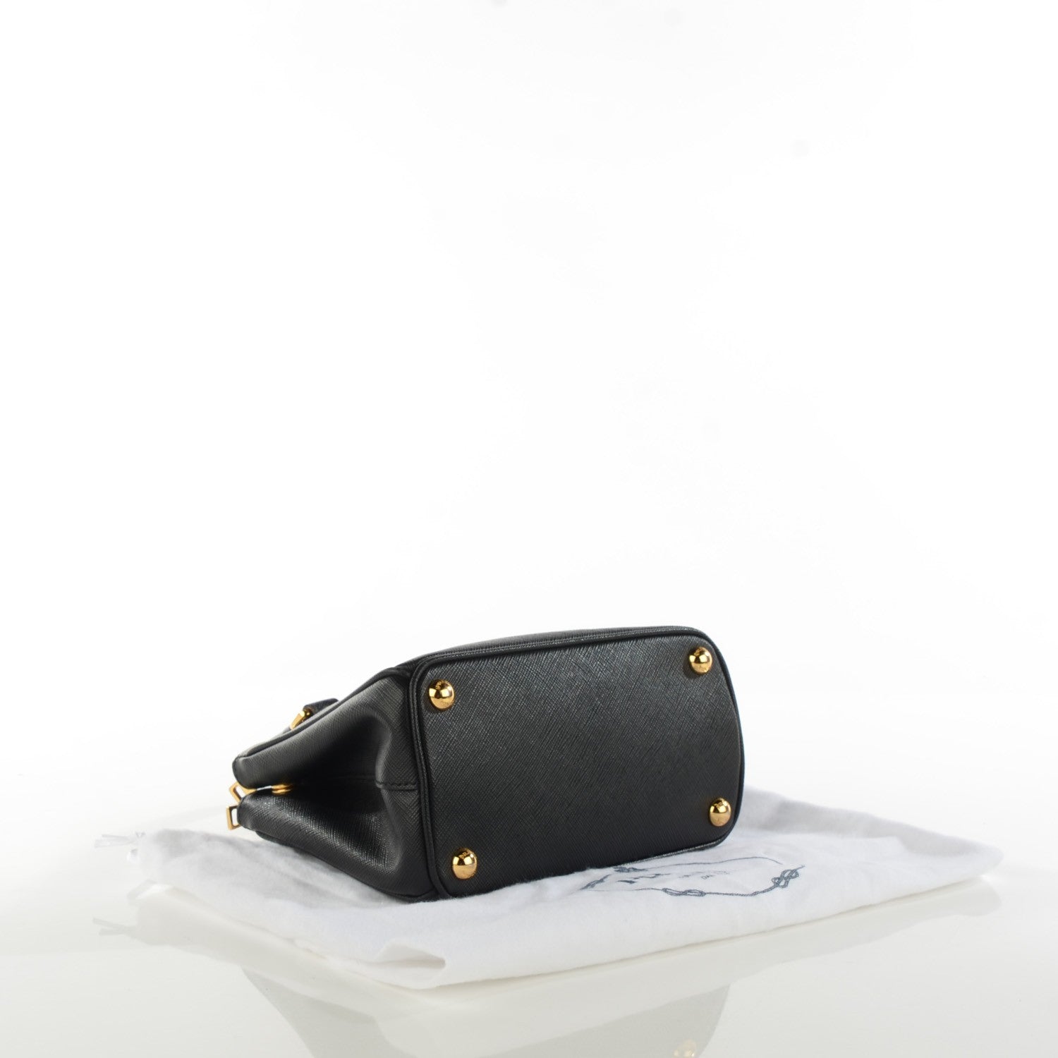 Prada Saffiano Lux Micro Galleria Double Zip Tote Black 4 of 8