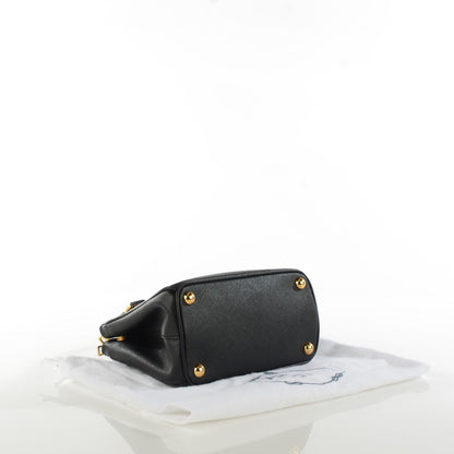Prada Saffiano Lux Micro Galleria Double Zip Tote Black 4 of 8
