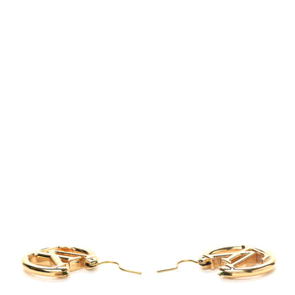 Louis Vuitton Metal Small Louise Hoop Earrings Gold 4 of 6