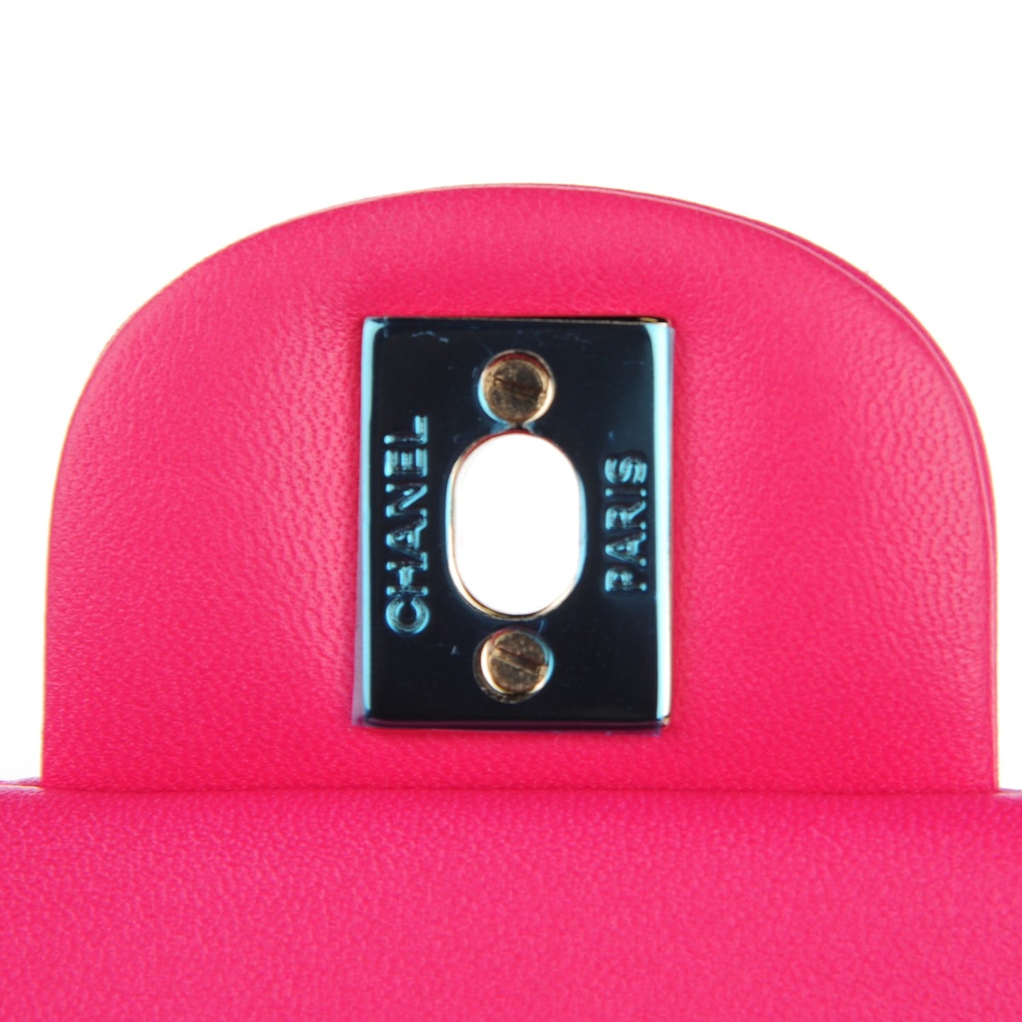 Lambskin Quilted Medium Double Flap Dark Pink