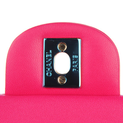 Chanel Lambskin Quilted Medium Double Flap Dark Pink 8 of 8