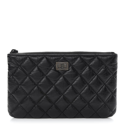 Chanel Aged Calfskin Quilted Medium Reissue Cosmetic Case So Black 1 of 7