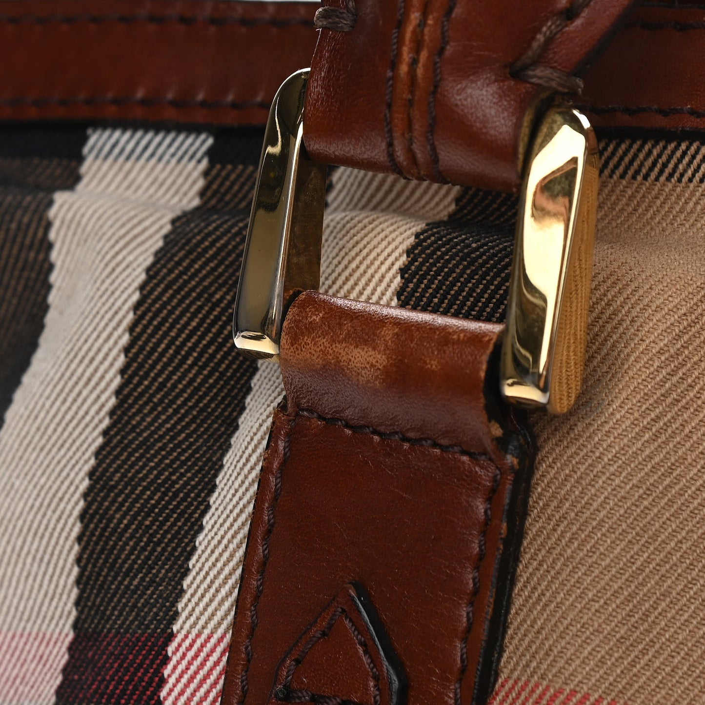 House Check Tote Dark Tan