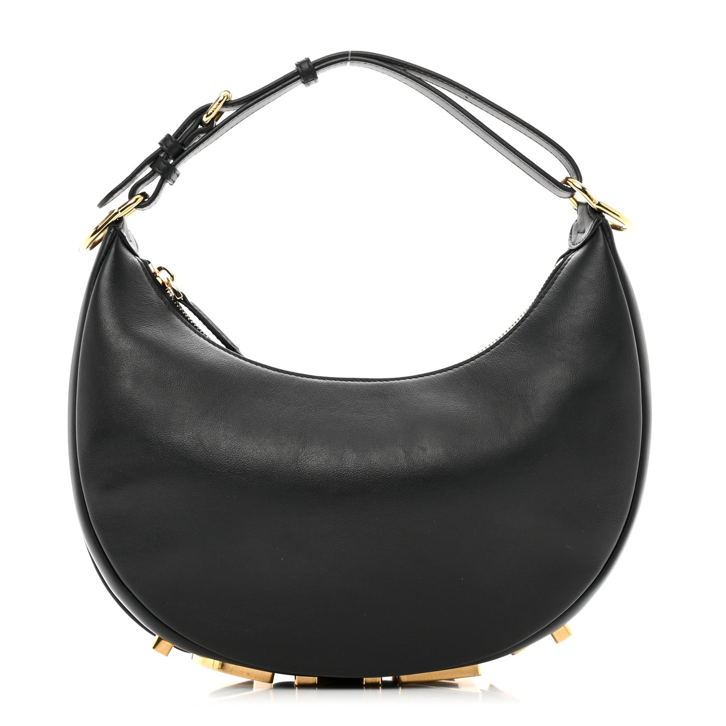 Vitello Grace Matte Small Fendigraphy Hobo Bag Black