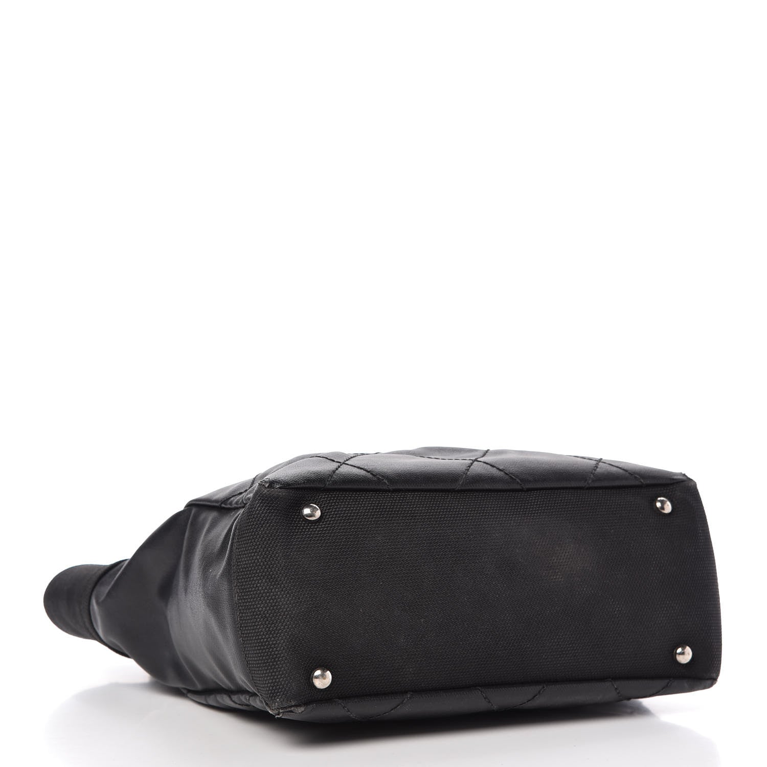Chanel Coated Canvas Quilted Small Paris Biarritz Tote Black 4 of 9