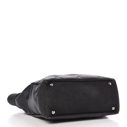 Chanel Coated Canvas Quilted Small Paris Biarritz Tote Black 4 of 9