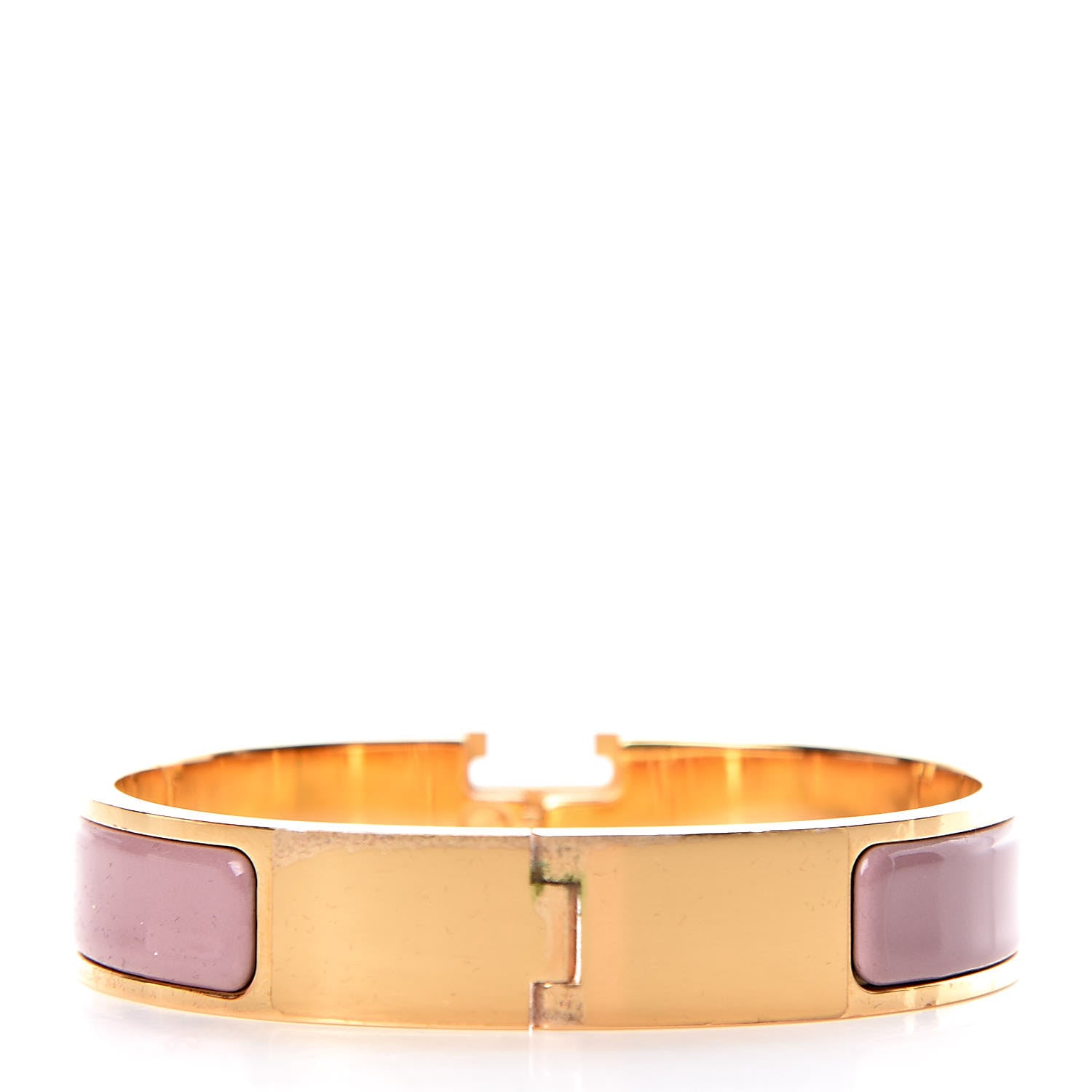 Hermes Enamel Narrow Clic Clac H Bracelet PM Bois De Rose 3 of 5