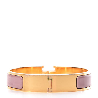 Hermes Enamel Narrow Clic Clac H Bracelet PM Bois De Rose 3 of 5