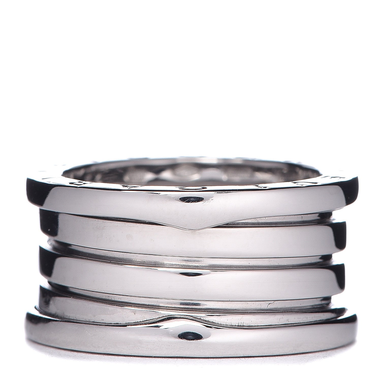 Bulgari 18K White Gold B.Zero1 4 Band Ring 54 6.75 3 of 5