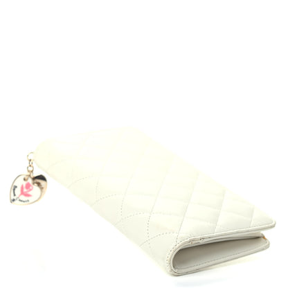 Chanel Lambskin Quilted Valentine Wallet White 3 of 4