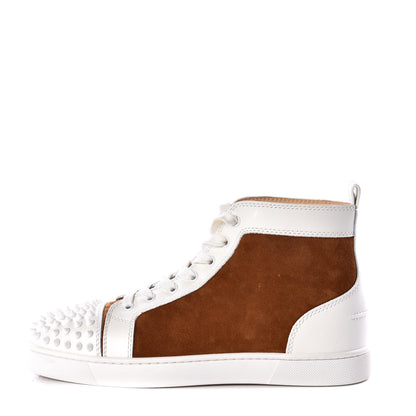 Christian Louboutin Calfskin Suede Mens Louis Spikes Flat Sneakers 41.5 White Indiana 1 of 11