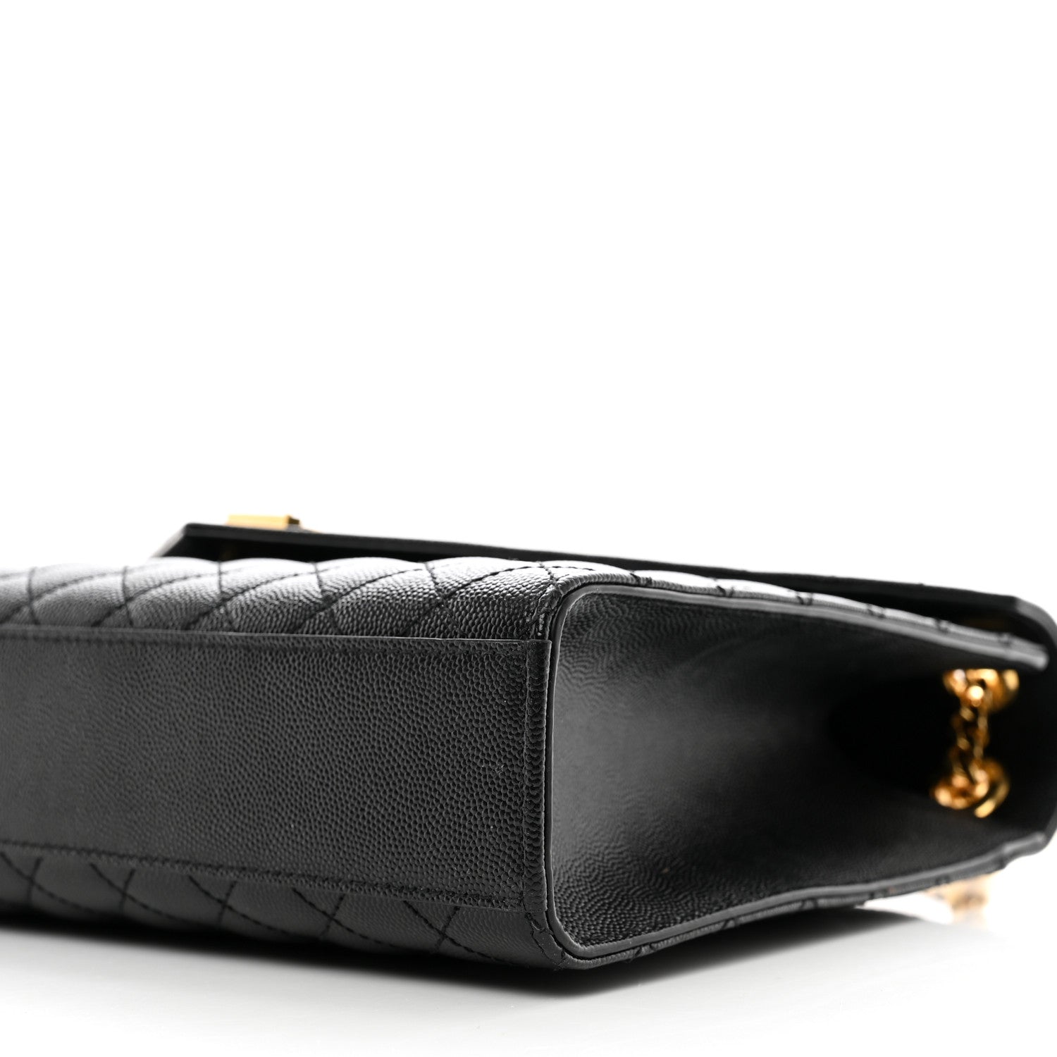 Saint Laurent Grain De Poudre Textured Mixed Matelasse Large Triquilt Monogram Satchel Black 9 of 11