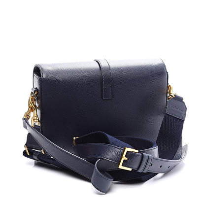 Saint Laurent Textured Calfskin Medium Classic Monogram Universite Bag Deep Marine 2 of 9