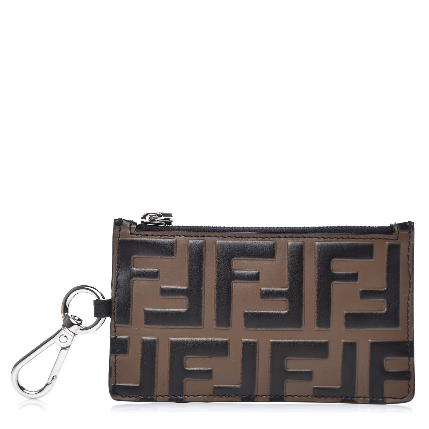 Vitello Century Bi-Color FF 1974 Embossed Coin Purse Maya Black