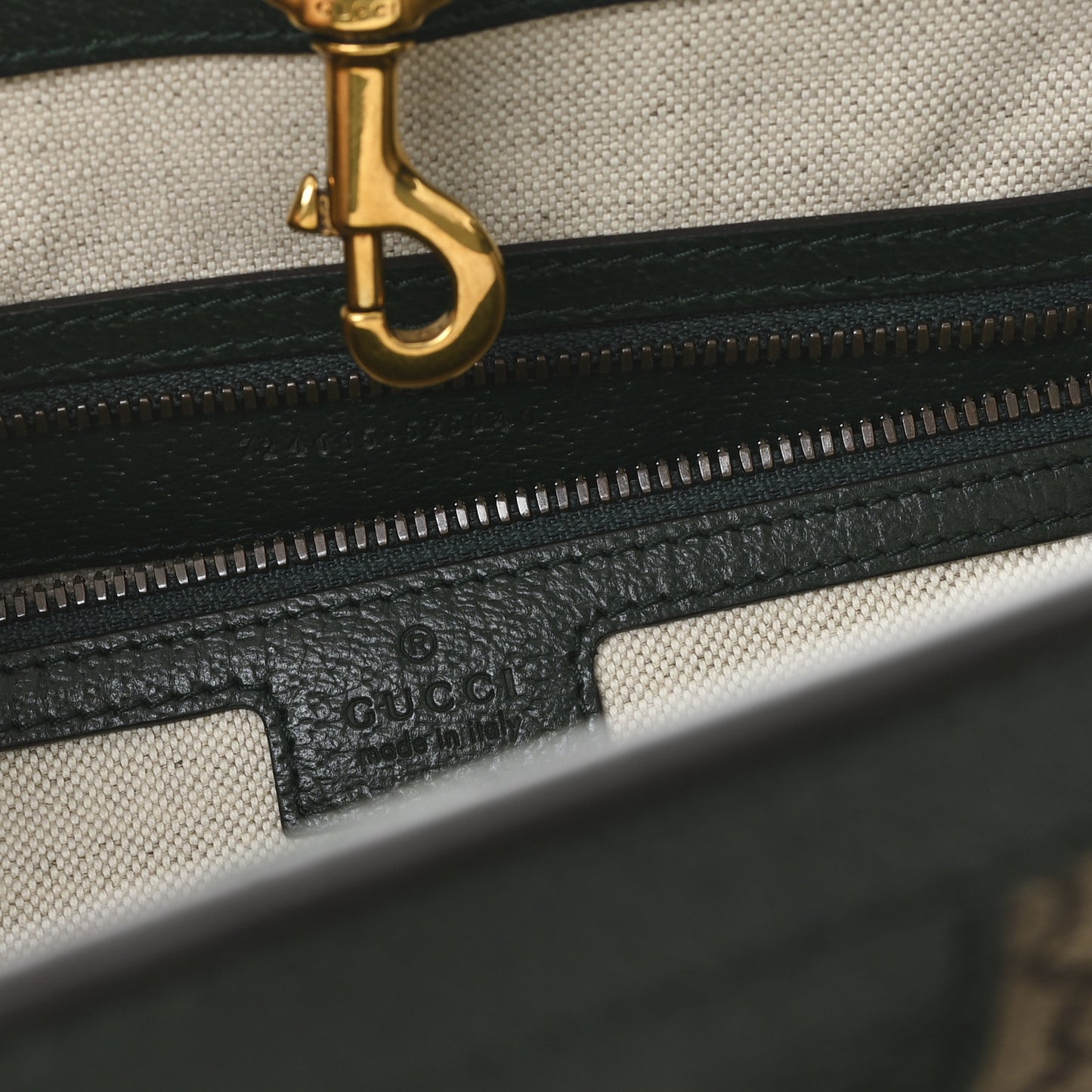 Monogram GG Mignon Textured Dollar Calfskin GG Supreme Monogram Quilted Mini GG Large Tote Bag Green Beige Ebony