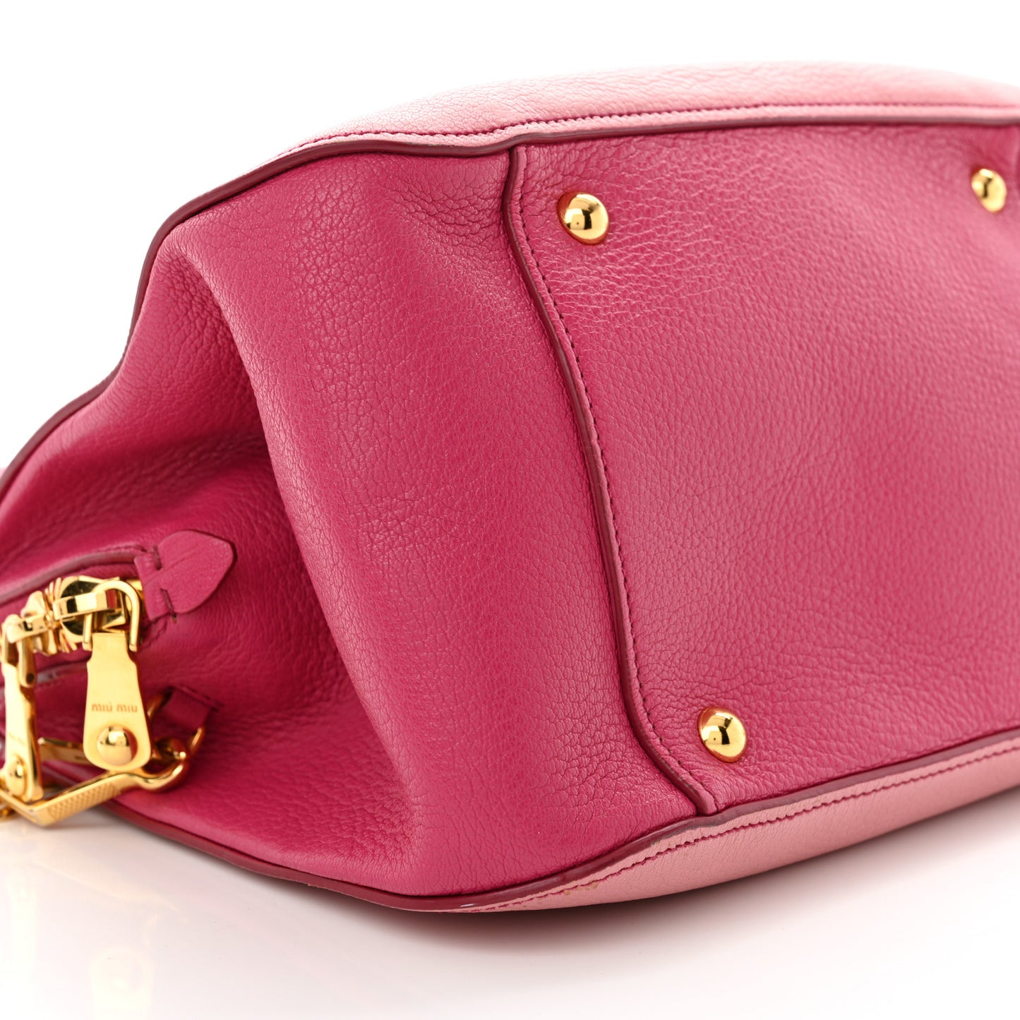 Goatskin Madras Bi-Color Bowling Bag Rosa Peonia