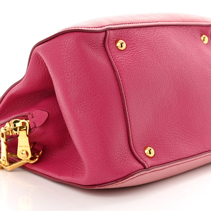 Miu Miu Goatskin Madras Bi-Color Bowling Bag Rosa Peonia 9 of 13