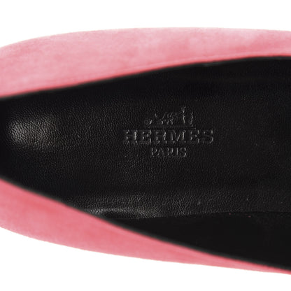 Hermes Velvet Goatskin Patent Epsom Nice Ballerina Flats 38 Fuchsia Black 8 of 8
