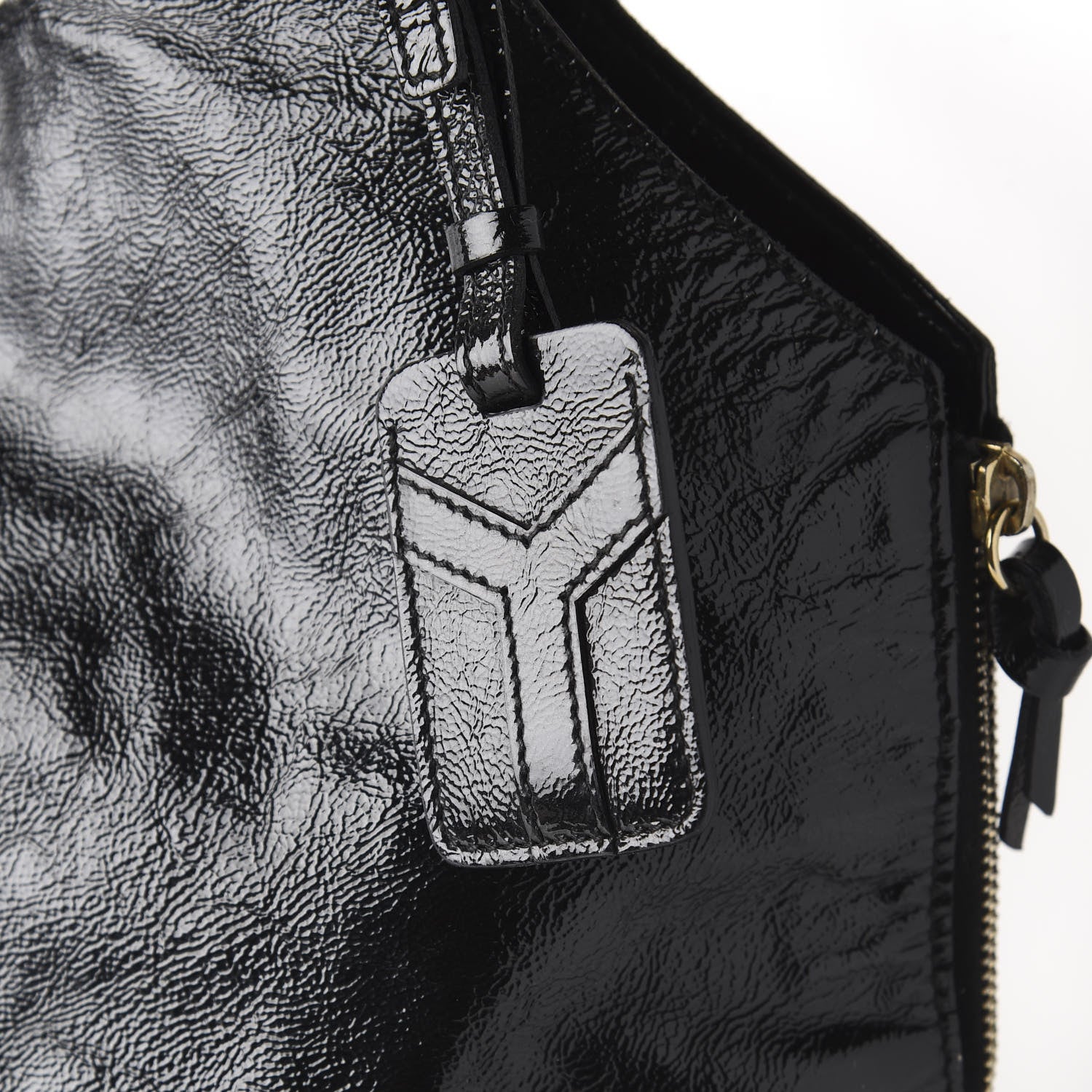 Saint Laurent Patent Tribute Tote Black 9 of 11