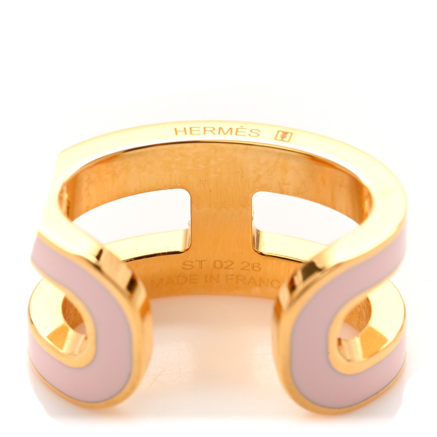 Gold Lacquered Pop H Ear Cuff Black