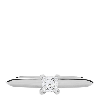 Tiffany Platinum Diamond .22ct Solitaire Square Cut Engagement Ring 49 5 1 of 7
