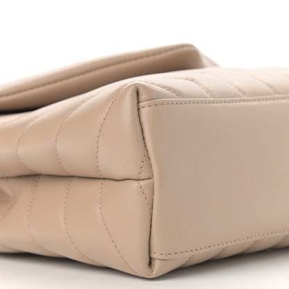 Saint Laurent Calfskin Y Quilted Monogram Small Loulou Chain Satchel Dark Beige 10 of 11