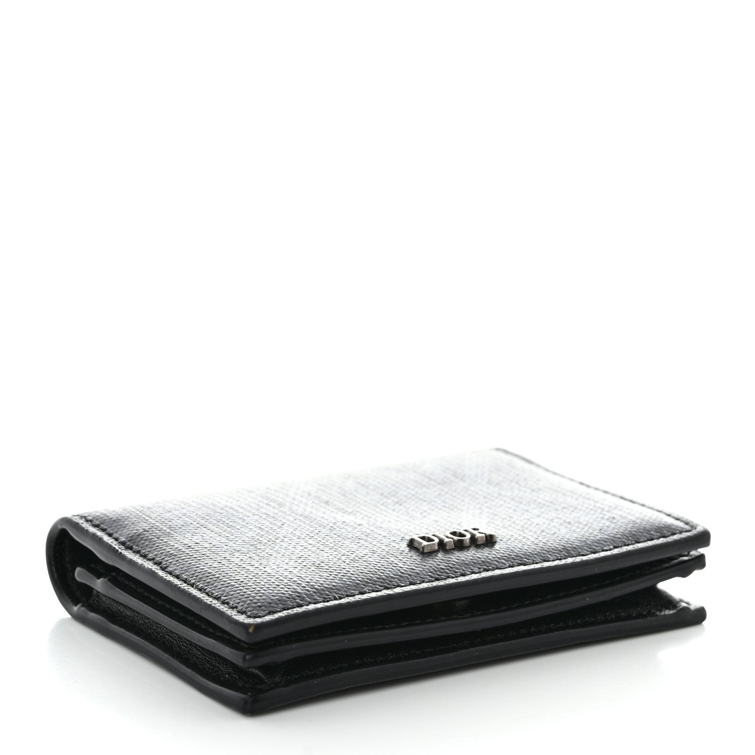 Christian Dior Coated Canvas CD Diamond Flap Card Holder Black 4 of 9
