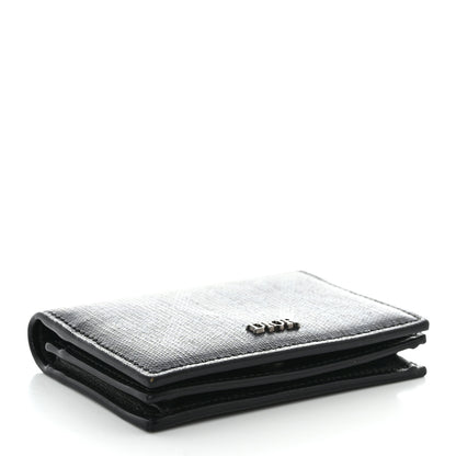 Christian Dior Coated Canvas CD Diamond Flap Card Holder Black 4 of 9