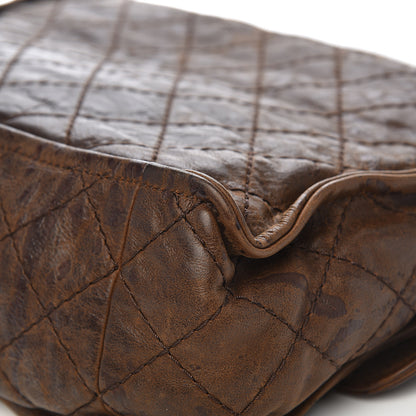 Chanel Aged Crumpled Calfskin Vintage Flap Brown 13 of 17
