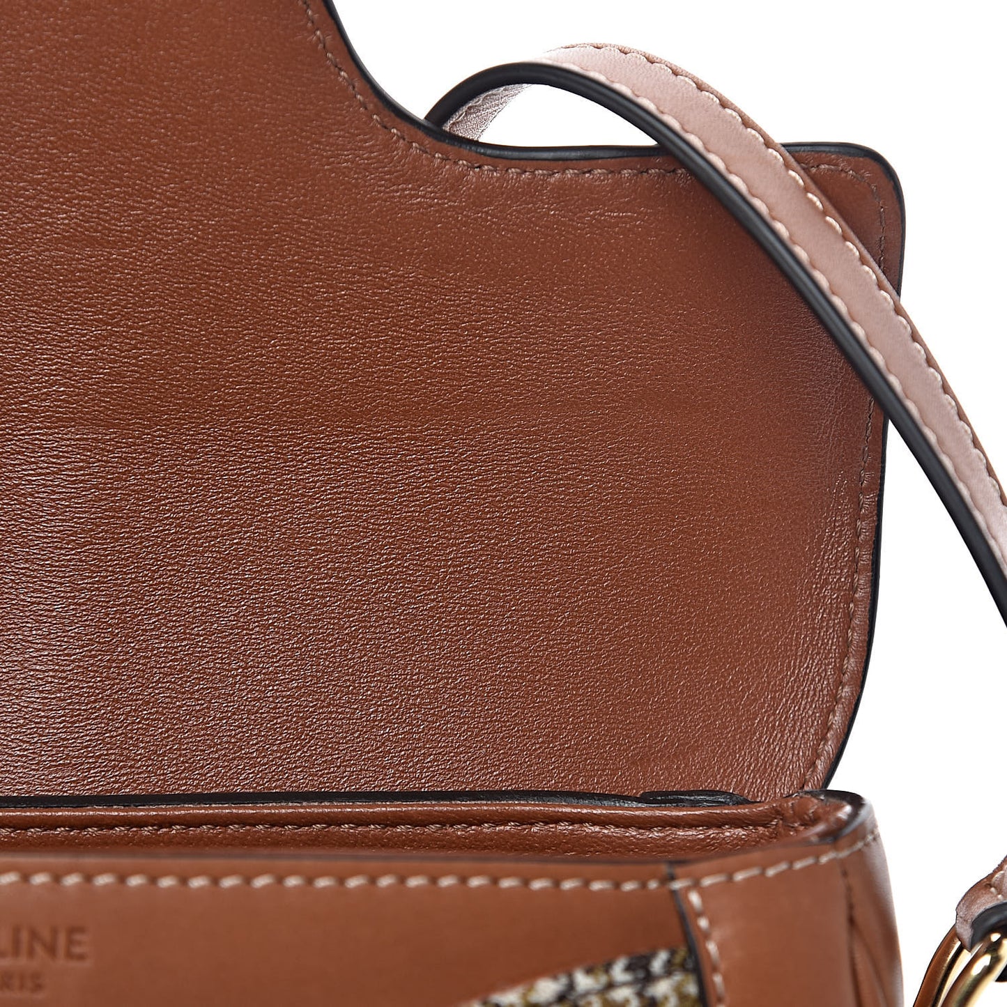 Natural Calfskin Tweed Besace Small 16 Tan