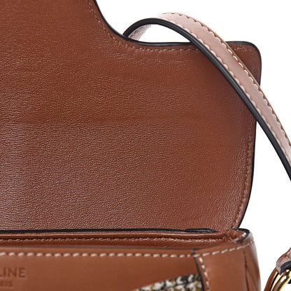 Celine Natural Calfskin Tweed Besace Small 16 Tan 8 of 12