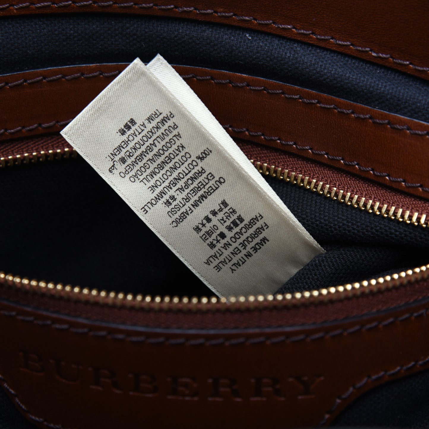 House Check Bridle Calfskin Medium Lynher Tote Dark Tan