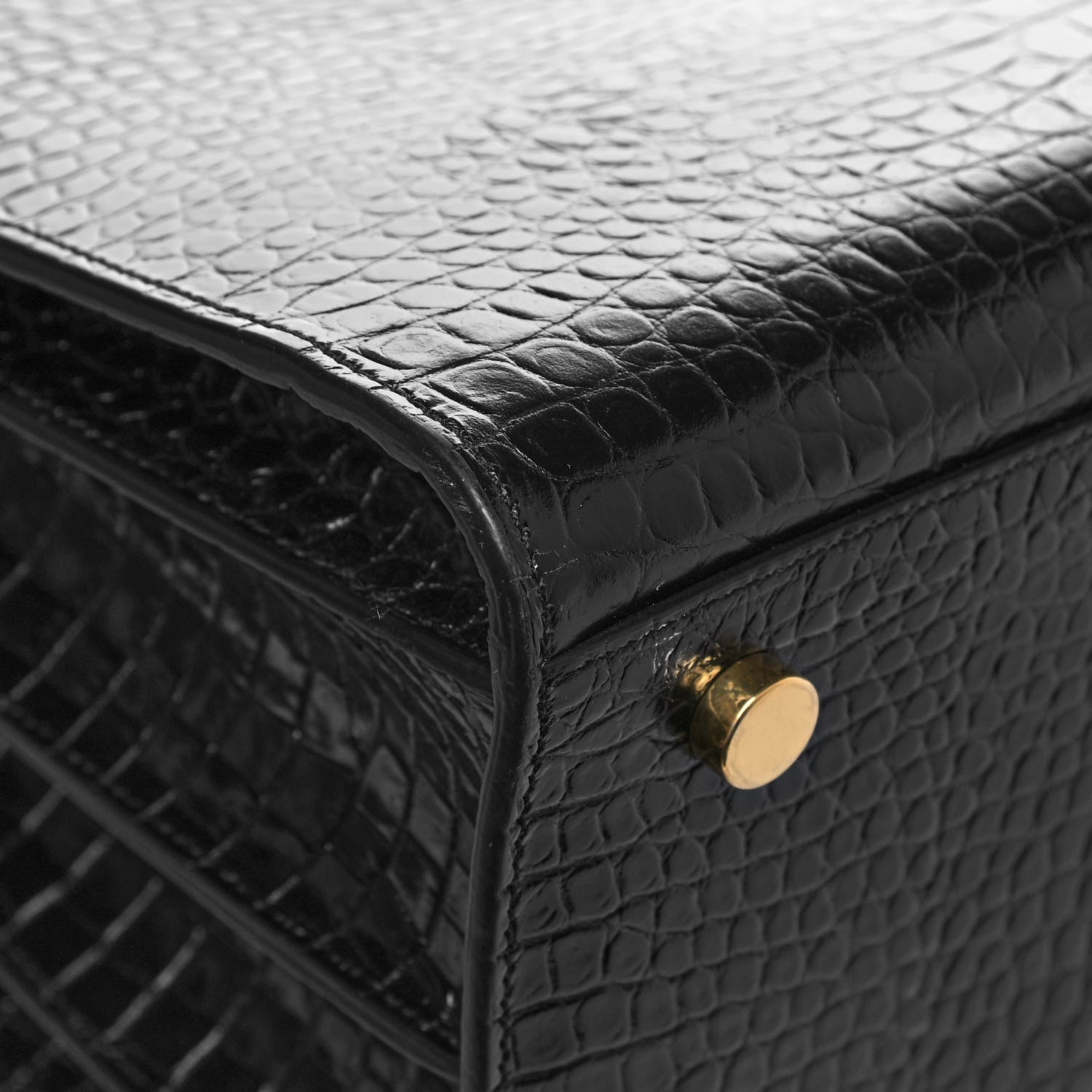 Saint Laurent Patent Crocodile Embossed Small Sac de Jour Black 11 of 12