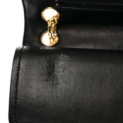 Chanel Lambskin Quilted Medium Double Flap Bijoux Chain Black 7 of 9