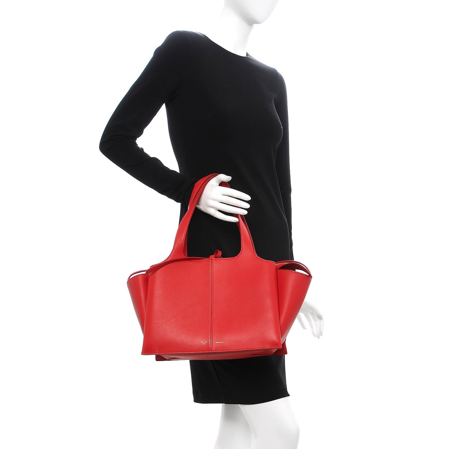 Smooth Calfskin Small Tri-Fold Bag Red
