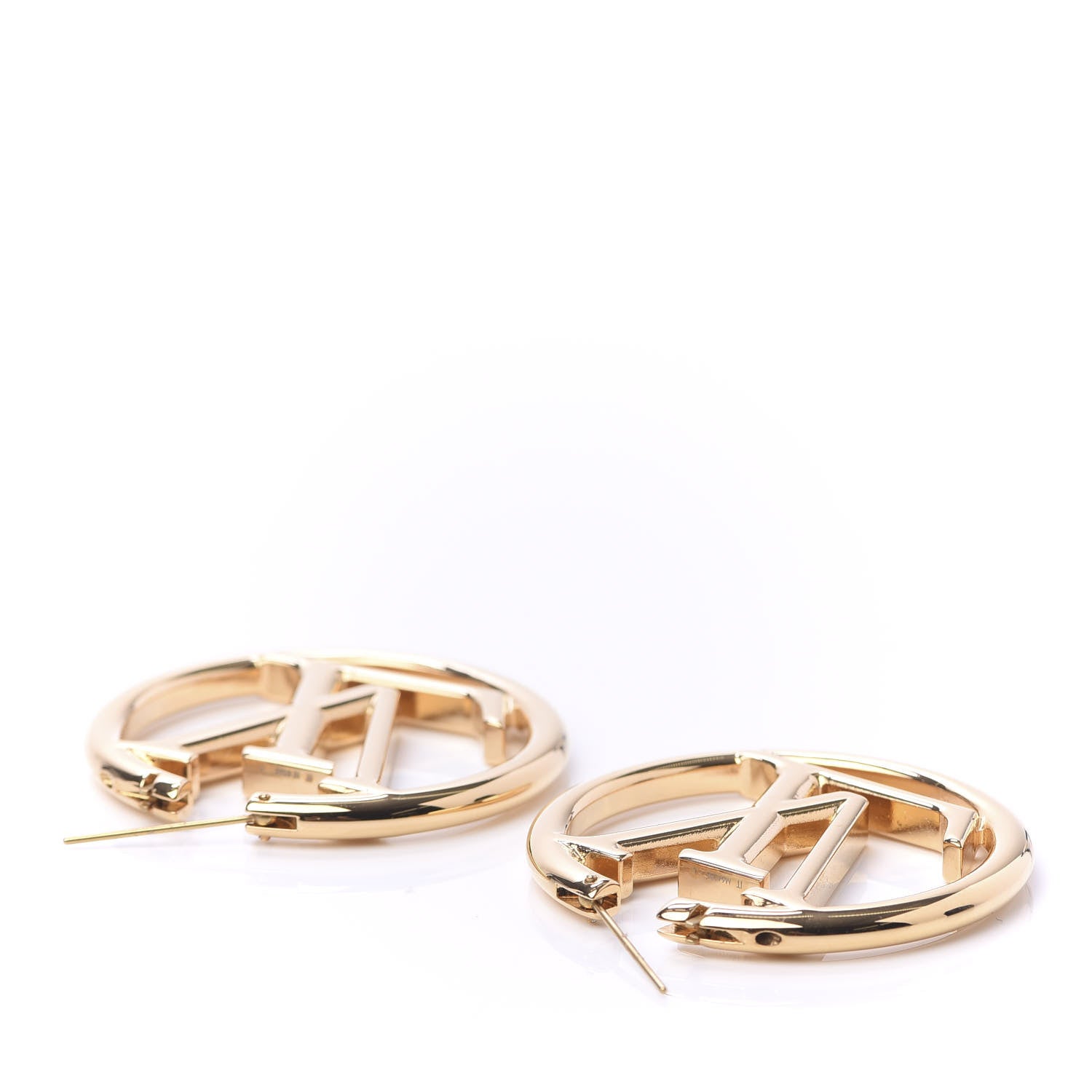 Louis Vuitton Metal Louise Hoop Earrings Gold 3 of 5