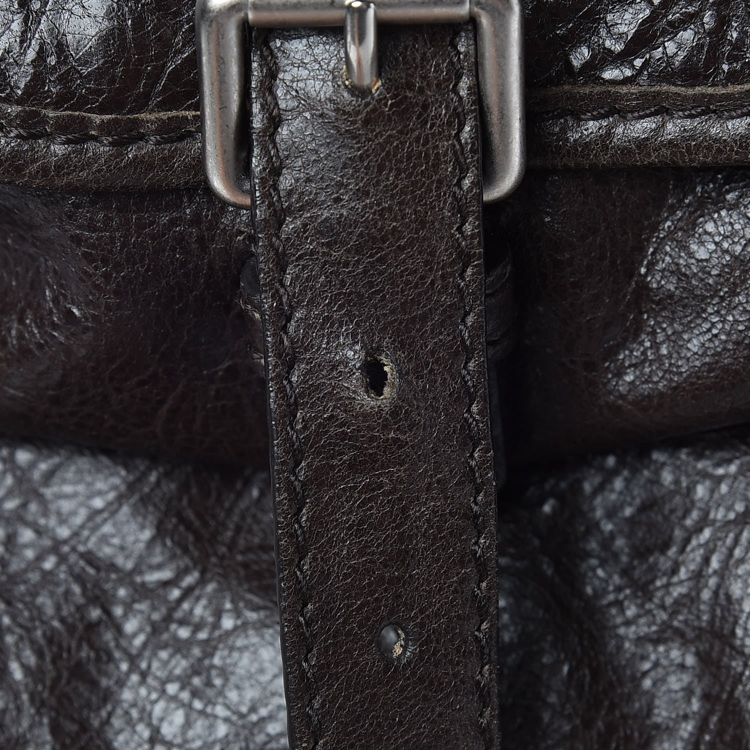 Balenciaga Agneau Classic Silver Hardware Traveler Backpack Dark Brown 12 of 23